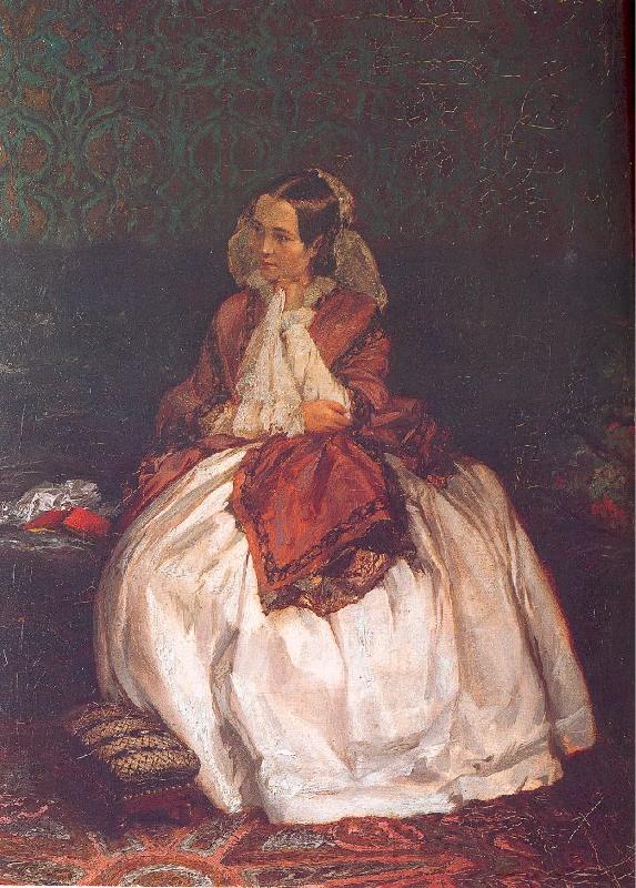 Adolph von Menzel Portrait of Frau Maercker France oil painting art